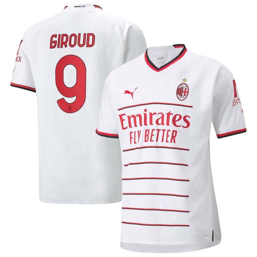 AC Milan Away Authentic Shirt 2022-23 with Giroud 9 printing