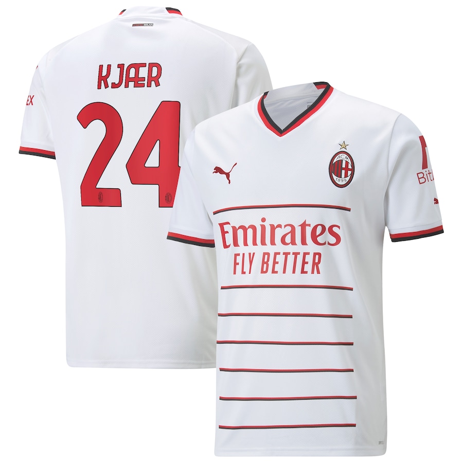 AC Milan Away Shirt 2022-23 with Kjær 24 printing