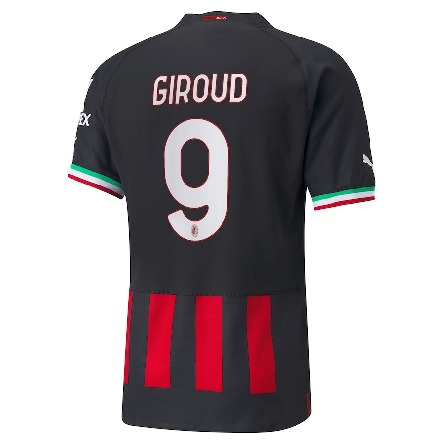 AC Milan Home Authentic Shirt 2022-23 with Giroud 9 printing