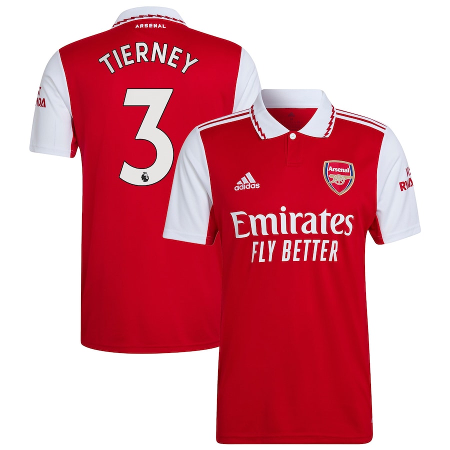 Arsenal Home Shirt 2022-23 with Tierney 3 printing