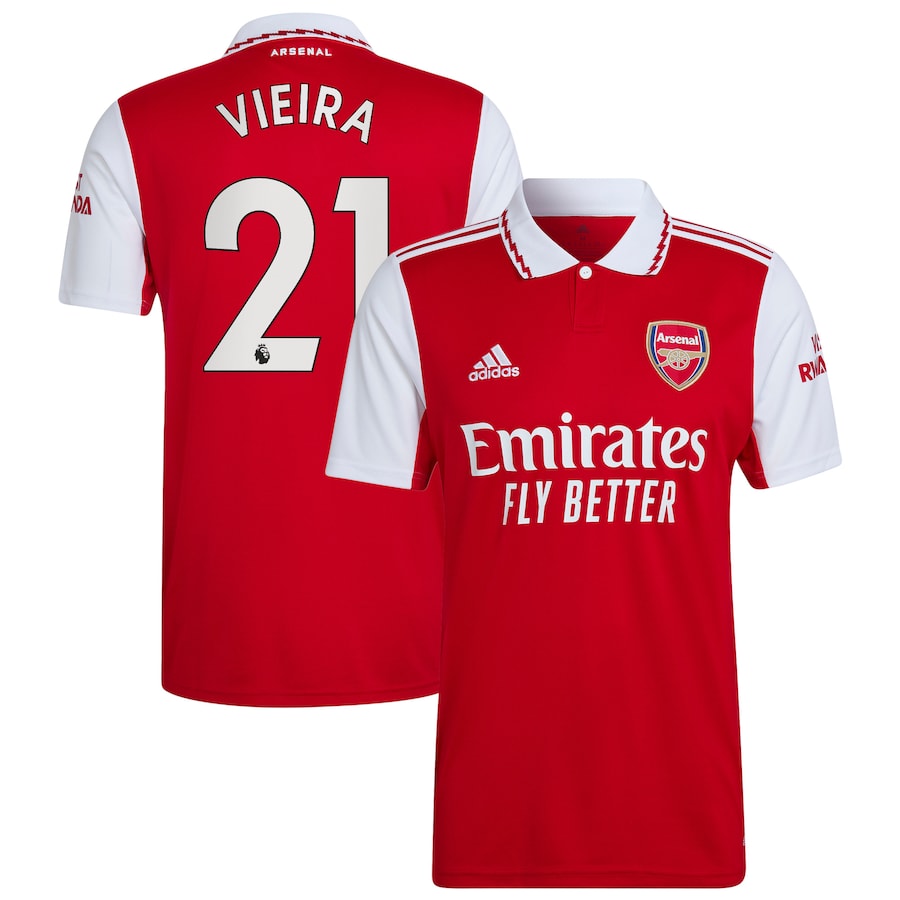 Arsenal Home Shirt 2022-23 with Vieira 21 printing