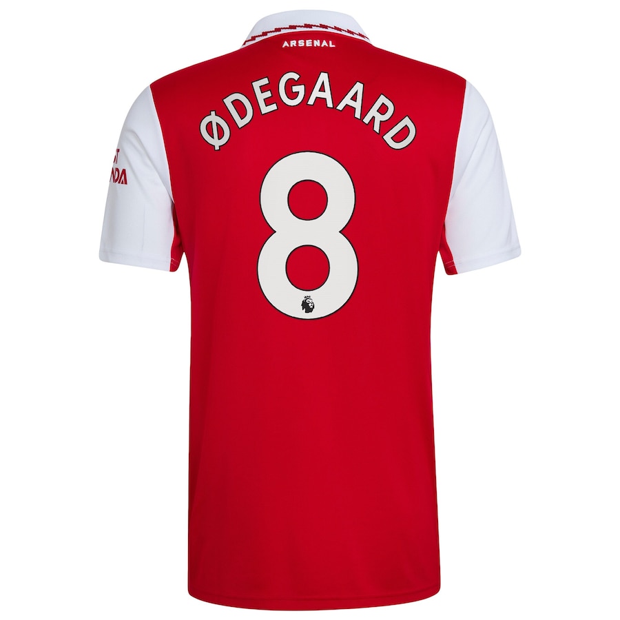 Arsenal Home Shirt 2022-23 with Ødegaard 8 printing