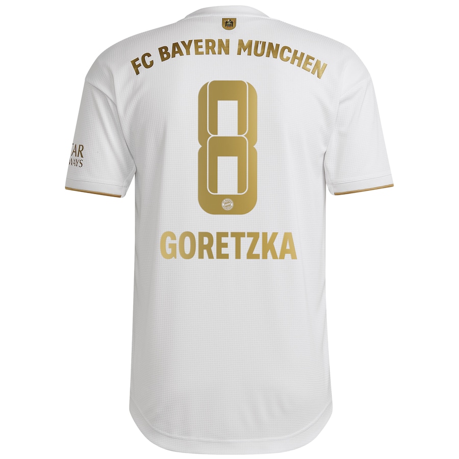 FC Bayern Away Authentic Shirt 2022-23 with Goretzka 8 printing