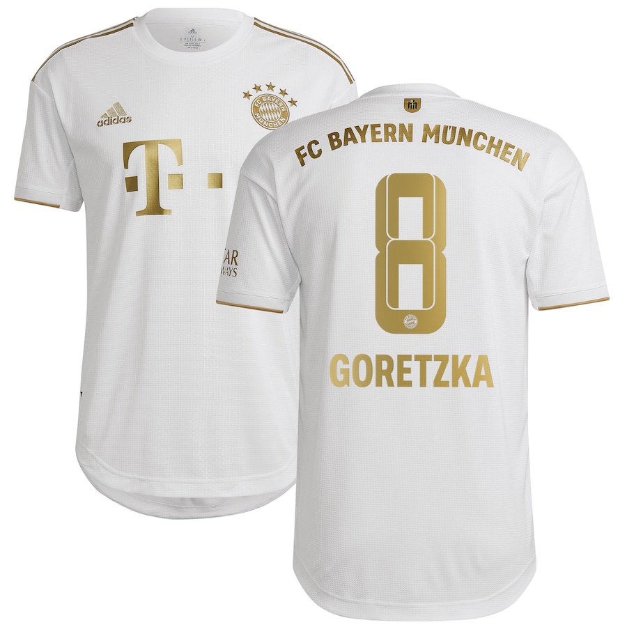 FC Bayern Away Authentic Shirt 2022-23 with Goretzka 8 printing