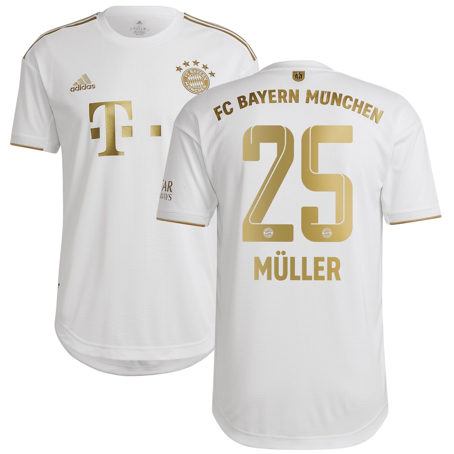 FC Bayern Away Authentic Shirt 2022-23 with Müller 25 printing