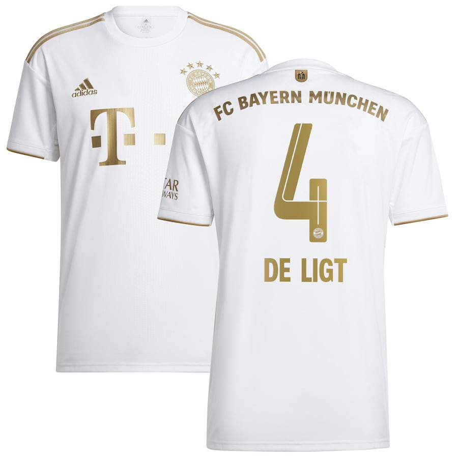 FC Bayern Away Shirt 2022-23 with De Ligt 4 printing