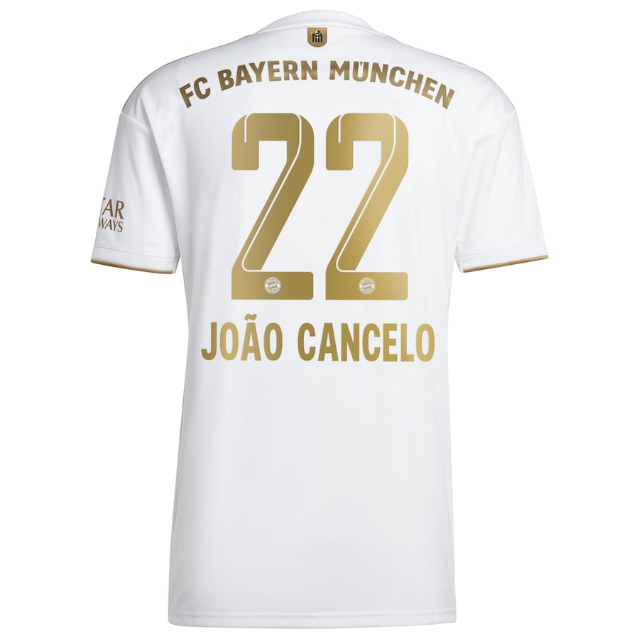 FC Bayern Away Shirt 2022-23 with João Cancelo 22 printing