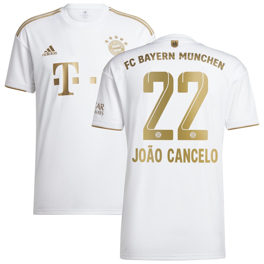 FC Bayern Away Shirt 2022-23 with João Cancelo 22 printing