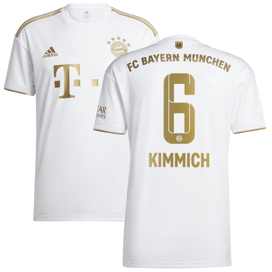 FC Bayern Away Shirt 2022-23 with Kimmich 6 printing