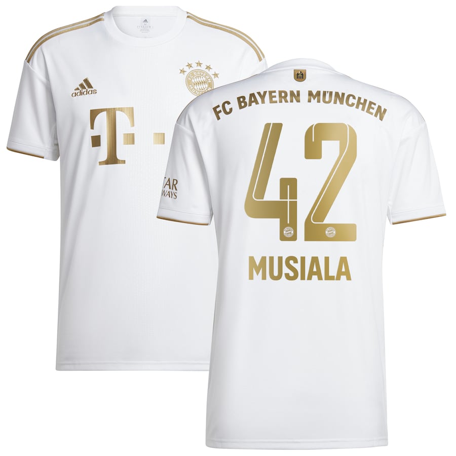 FC Bayern Away Shirt 2022-23 with Musiala 42 printing