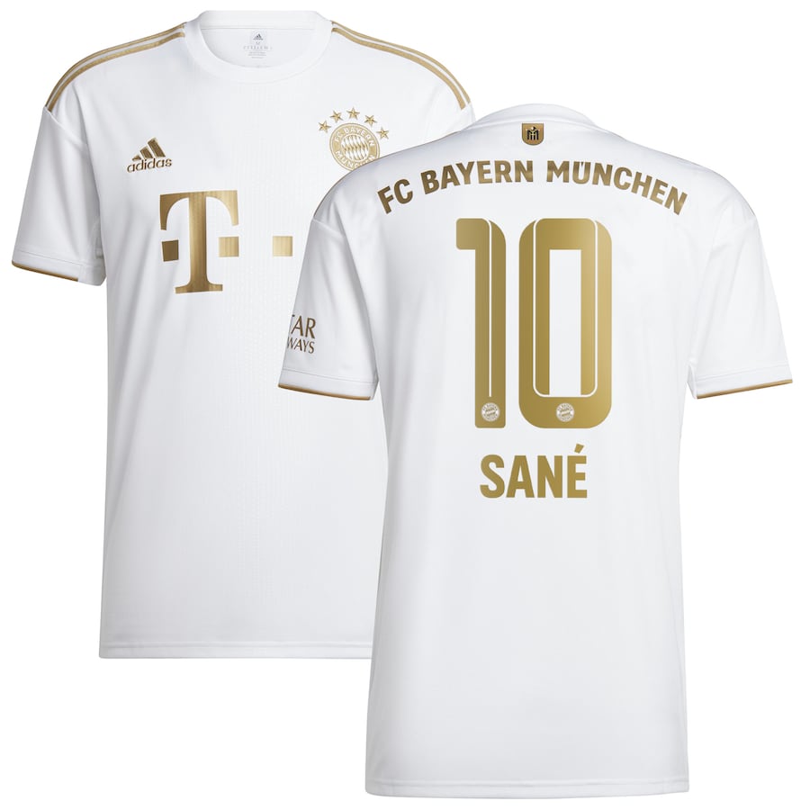 FC Bayern Away Shirt 2022-23 with Sané 10 printing