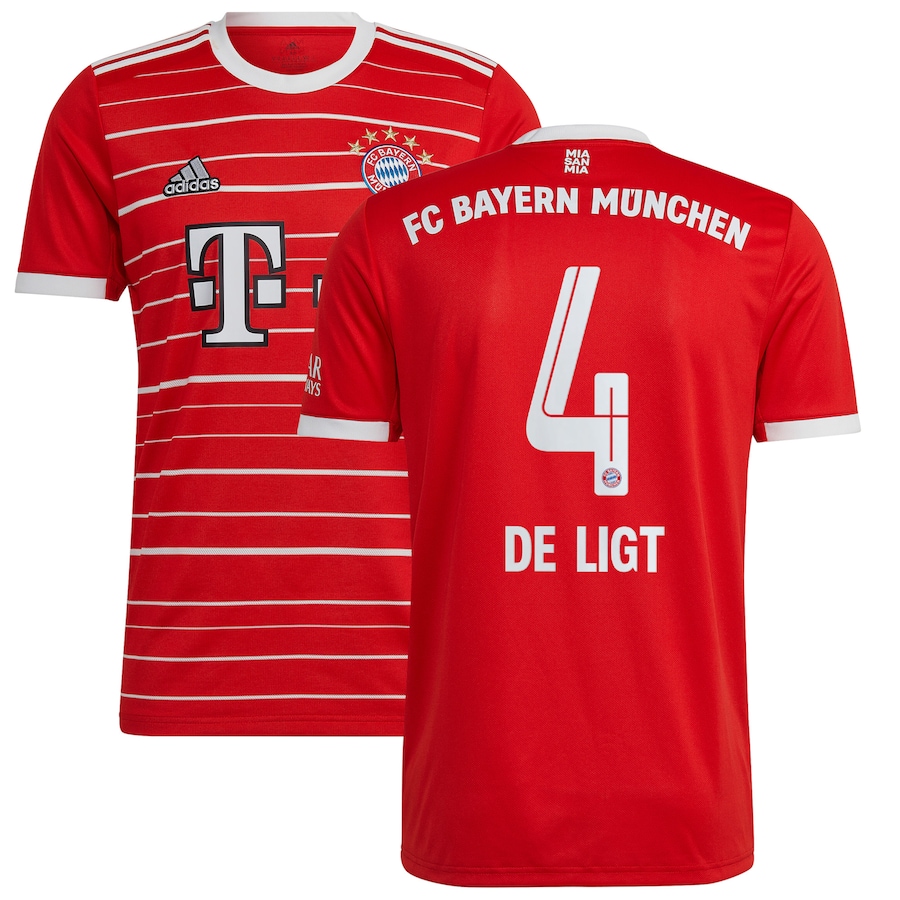 FC Bayern Home Shirt 2022-23 with De Ligt 4 printing