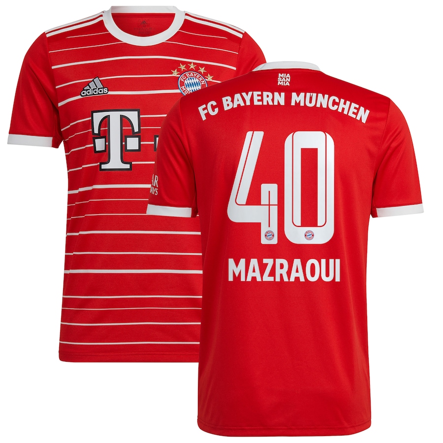 FC Bayern Home Shirt 2022-23 with Mazraoui 40 printing