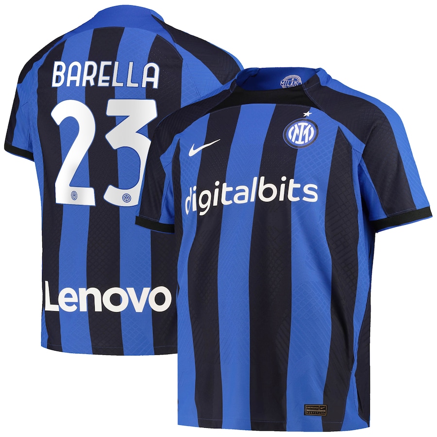 Inter Milan Home Vapor Match Shirt 2022-23 with Barella 23 printing