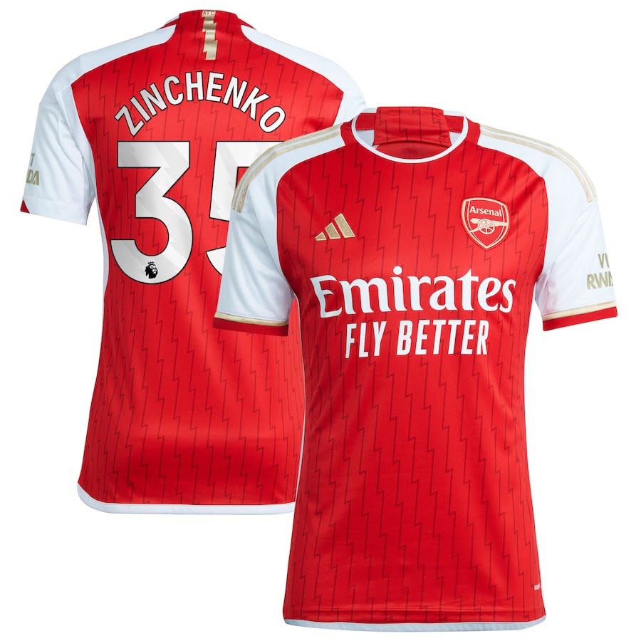 Arsenal Home Shirt 2023-24 with Zinchenko 35 printing