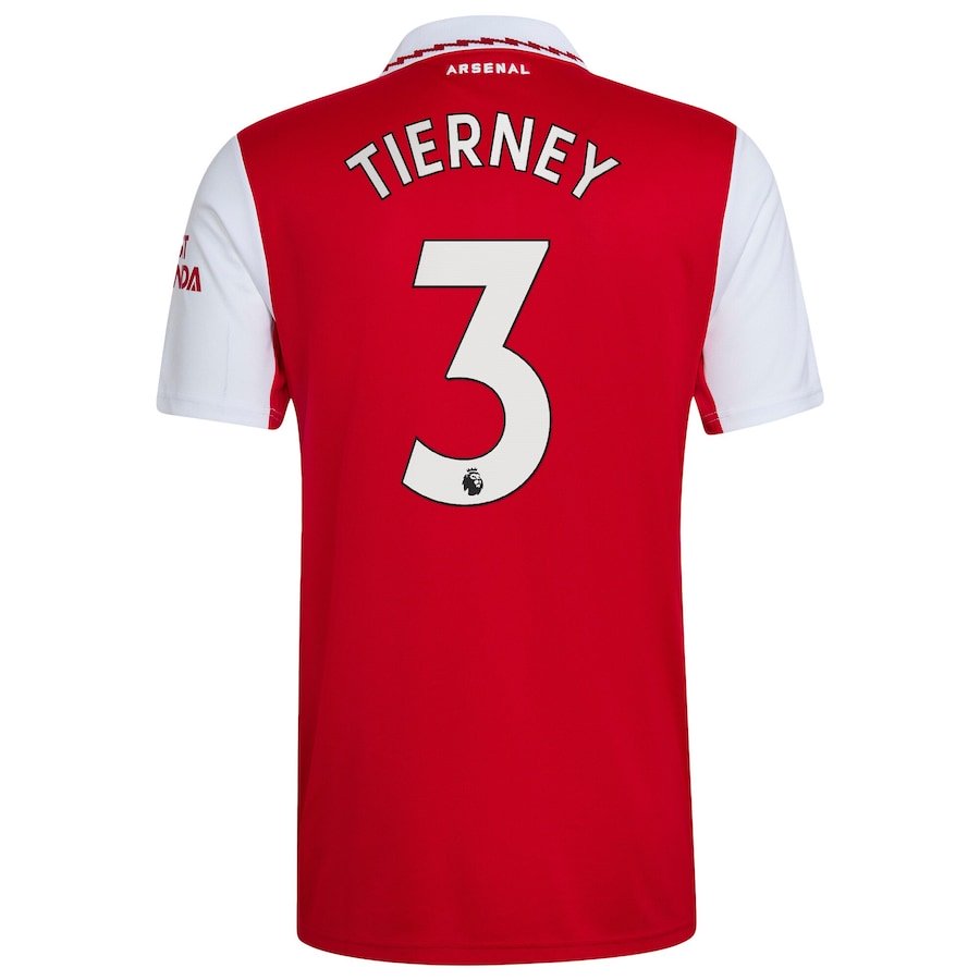 Arsenal Home Shirt 2022-23 with Tierney 3 printing