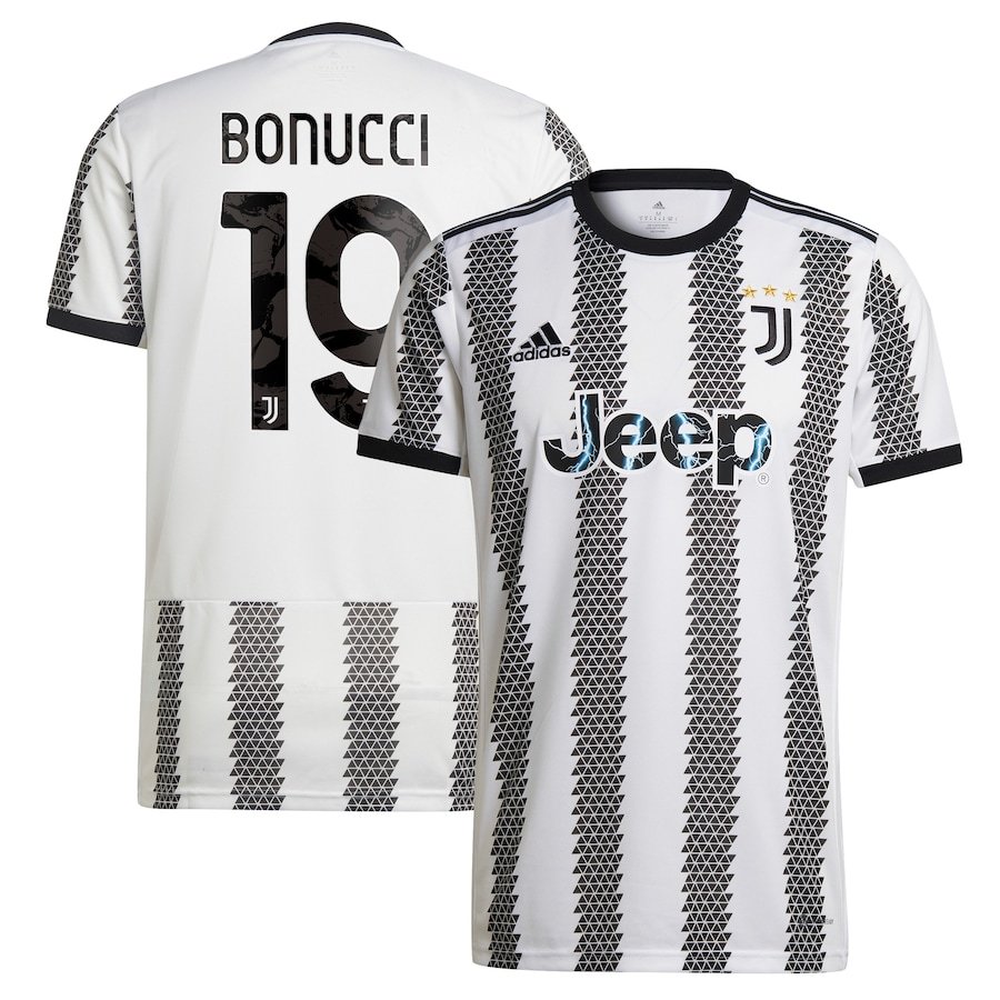 Juventus Home Shirt 2022-23 with Bonucci 19 printing