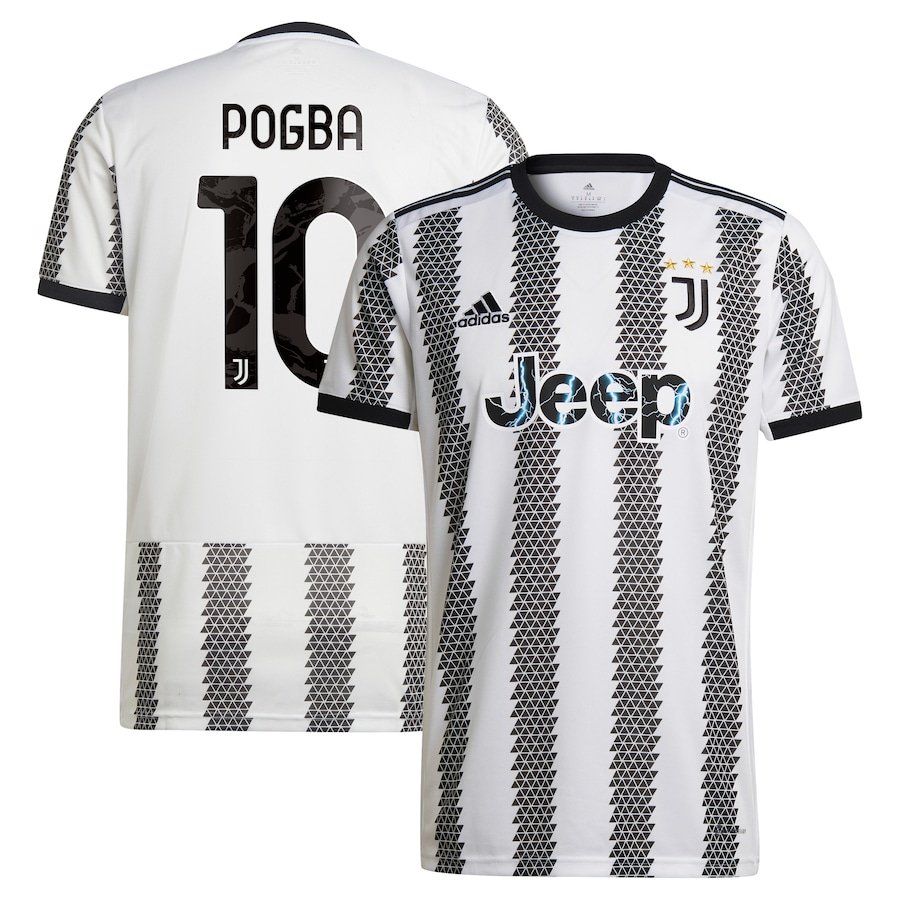 Juventus Home Shirt 2022-23 with Pogba 10 printing