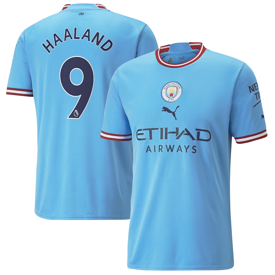 Manchester City Home Shirt 2022-23 with Haaland 9 printing